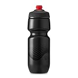 Polar Bottle Breakaway Wave Lightweight Bike Water Bottle - BPA-Free, Cycling & Sports Squeeze Bottle (Charcoal & Black 24 oz)