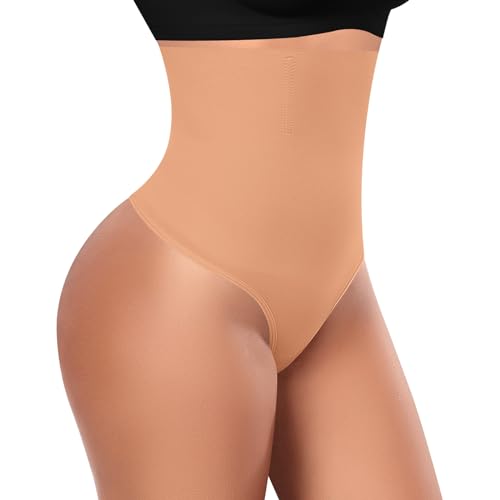 Image of Werena Tummy Control Thong Shapewear for Women High Waisted Body Shaper Panties Shaping Thong Girdle Underwear