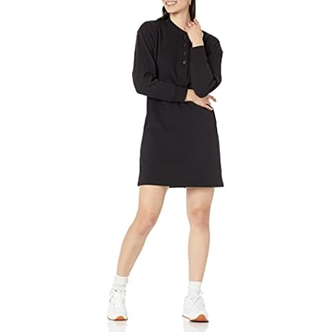 Amazon Essentials Women's Henley Sweatshirt Dress Cover