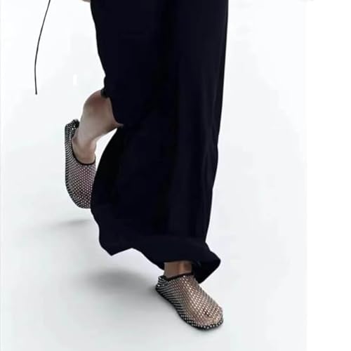 Glittery Stretchy Net Shoes, Shiny Gem Mesh Flats, Shiny Stylish Flats, Ultra Comfortable Shiny Gem Mesh Flats2
