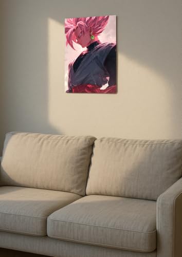 Image of NIJUKA Anime Printed Metal sheet Poster For Home And Room Decoration | For Anime Art Fans Boys And Girls (Goku black rose)