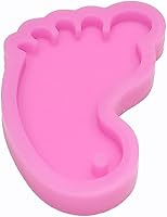 Vista 3 de Moldes de silicona con forma de pie de bebé brillante brillante para manualidades, llavero de bricolaje, molde de arcilla polimérica, colgante