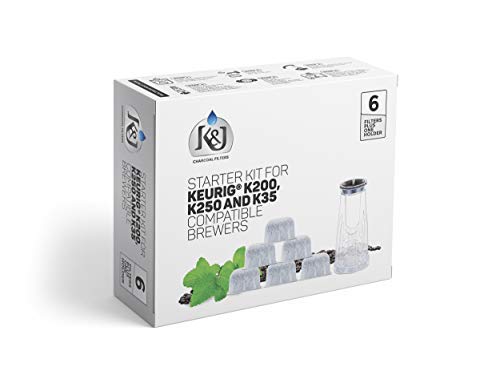 K&J Replacement Keurig Starter Kit For K200, K250, K35, And K-Compact Brewers- Includes Rear Reservoir Filter Holder And 6-Pack Of Keurig 2.0 Compatible Water Filters #TOP7