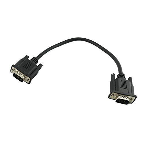 Cabo de vídeo VGA D-Sub DB15 curto de 15 pinos macho para macho para monitor 30 cm (preto)