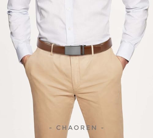CHAOREN Mens Belt - Mens Ratchet Belt Leather 1 3/8" for Dress Pant - Micro Adjustable Belt Fit Everywhere - Thumbnail 2
