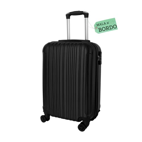 Mala de Viagem Para Bordo Rodas Dupla e Cadeado Acoplado - 10kg Tam P Cor:Preto 8001