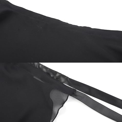 Deesorxin Saia de balé para mulheres, saia longa, fantasia de dança transparente com laço ajustável