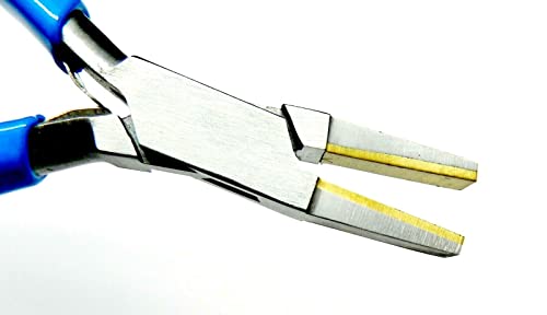 Brass Jaw Pliers Flat Nose Plier Brass Lined Soft Jaws Forming Holding Bending #TOP1