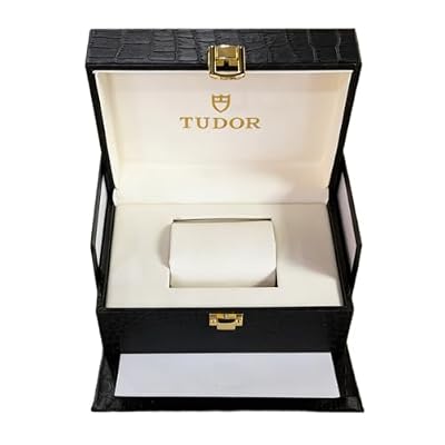 ROUREOX Vetrina Espositrice Orologi Quadrata Texture Coccodrillo Scatola Conservazione Esterno Nero per Tudor Glamour