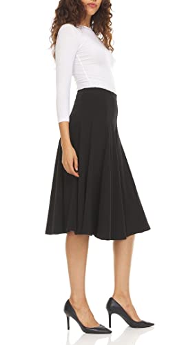 KIKI RIKI Panel Midi Skirt with Elastic Waist for Womens/Teens 29 Inch Length3