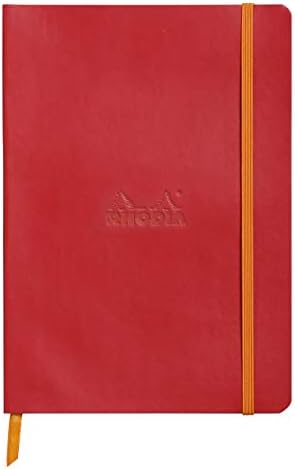RHODIA 117510C - Purple Flexible Notebook - 19x25 cm - Lined - 160 pages - Clairefontaine Ivory Paper 90 g/m - Bookmark, Elastic Closure - Faux Leather Cover - Rhodiarama Collection
