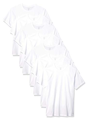 Calvin Klein Men's Cotton Classics Slim Fit Multipack Crew Neck T-Shirts, White, M