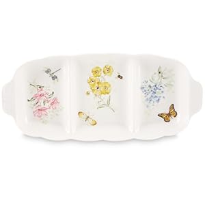 Lenox Butterfly Meadow 3 Part Divided Serving Tray, 2.30 LB