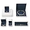Blue Velvet Interior Jewelry Gift Box for Bangle Bracelet White PU Leather Bangle Box