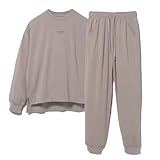 [TENTIAL] 旧モデル BAKUNE Ladies [ バクネ レディース ] 秋〜冬 スウェット 上下セット (長袖・ジョガーパンツ) リカバリーウェア レディース ブラウン L