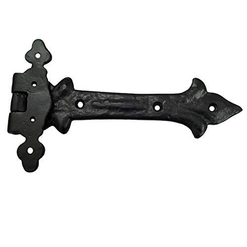 Image of Adonai Hardware Adonijah Black Antique Iron T Hinge (Black Powder Coated) - Supplied as 2 Pieces per Pack