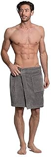TURKUOISE TURKISH TOWEL Turkuoise Men's Cotton Terry Velour Bath Towel Wrap Made in