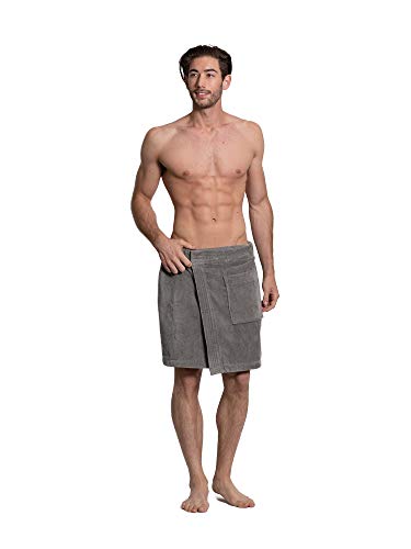 TURKUOISE TURKISH TOWEL Turkuoise Men's Cotton Terry Velour Bath Towel Wrap Made in