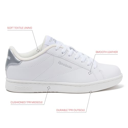 Reebok Shadoray Casual Womens Shoes for Tennis or Walking, White/Metallic Silver, 9 - image 2