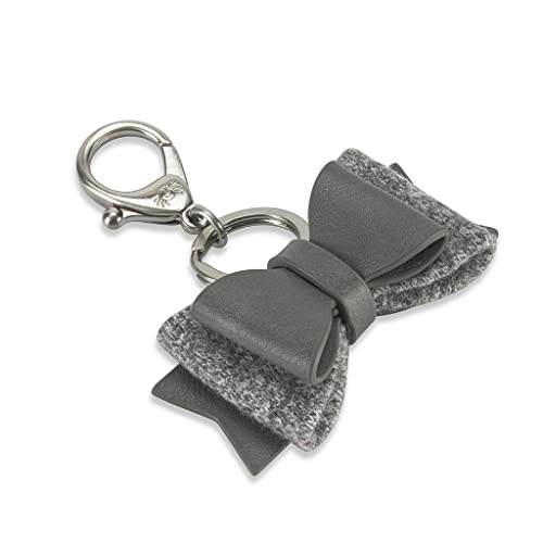 Itzy Ritzy Boss Bow; Bow Charm with Clasp Can Clip to a Diaper Bag, Purse, Keychain or Wallet; Grayson