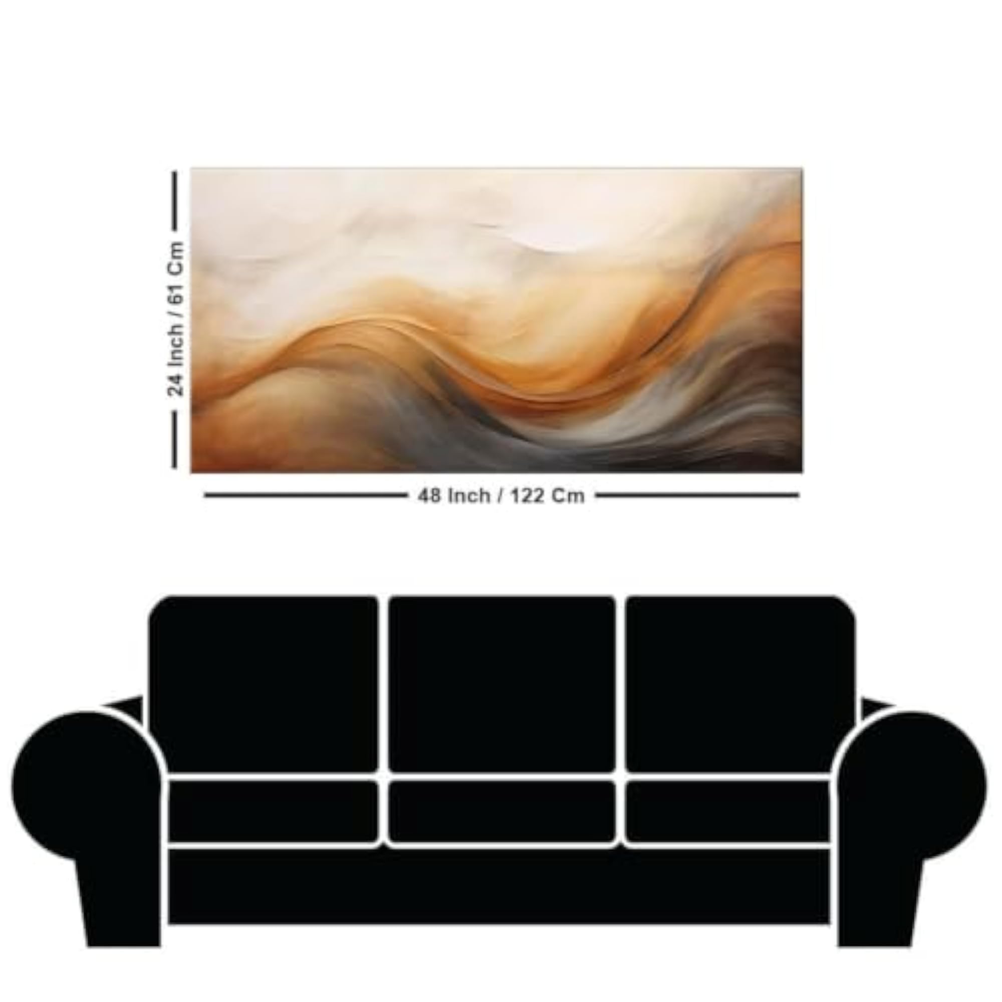 Modern Abstract Golden Waves Canvas Wall Art Painting