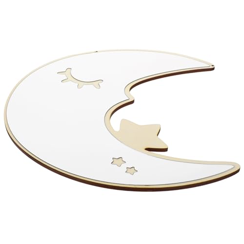 GETAJGHSD 1pieza Espejo Acrílico Adhesivo Forma de Luna para Decoración de Pared Infantil Espejo Colgante para Decoración Nordicha para Dormitorio