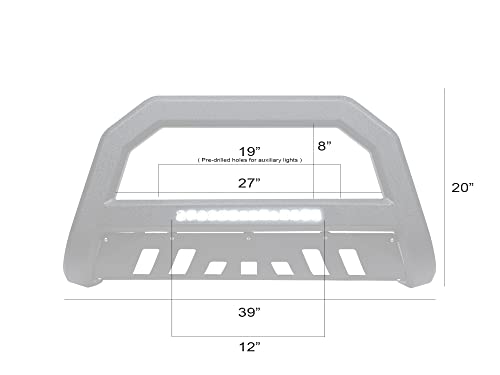 Image of Armordillo USA 7160361 AR Bull Bar Bumper Guard Wtih LED Bar - Textured Black Fit 2005-2015 Toyota Tacoma
