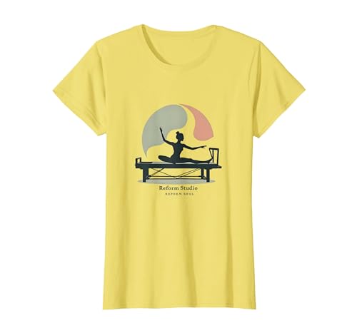 Reform Studio Reform Soul Pilates Design T-Shirt, Women, Lemon Yellow, Large