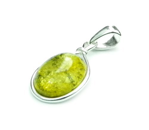 SilverAmber Jewellery Klassischer Anhänger aus echtem baltischem Bernstein und Sterlingsilber ohne Kette – 1803