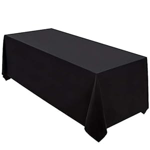 Surmente Black Tablecloth 90 x 156-inch Rectangular Polyester Table Cloth for Weddings, Banquets, or Restaurants