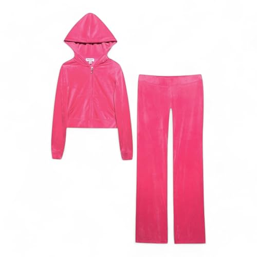 Juicy Couture Women's Bling Velour Tracksuit (US, Alpha, Large, Regular, Regular, Bubblegum)
