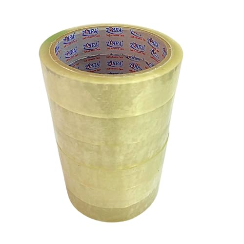 Image of ZOHRA 144 Cello Tape | 1 Inch (24mm x 65m), Transparent | pack of 144 rolls | Multipurpose Adhesive Tape for Office, Home, and Craft Projects (144)