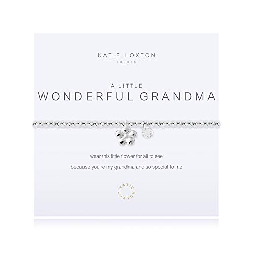 Katie Loxton A Little Wonderful Grandma Silver Women's Stretch Adjustable Charm Bangle Bracelet #TOP27