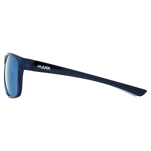 Maxx Aeronaut Polarized Sports Sunglasses – Blue Mirror Over Smoke Gray Lenses | TR90 Lightweight Full Frame | Polarized UV Protection for Fishing, Boating, Cycling & Outdoor Sports3
