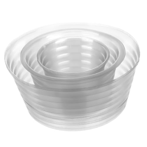 VICASKY 15Pcs Clear Plastic Planter Liners for Nursery Pots Easy to Use Water Catcher Trays for Hanging Plants and Flowerpots