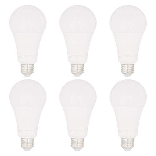Amazon Basics 100W Equivalent, Soft White, Non-Dimmable, 15,000 Hour Lifetime, CEC Compliant, A21 LED Light Bulbs | 6-Pack