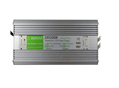 Pilote LED 200W étanche IP67 transformateur haute performance 12V 24V 16.6A