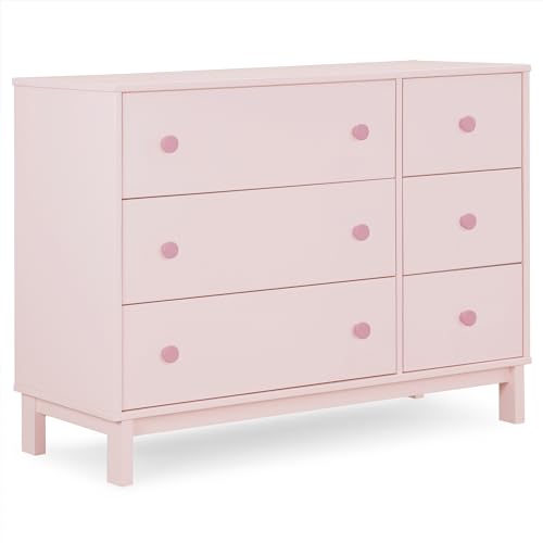 Image of GAP babyGap Legacy 6 Drawer Dresser with Interlocking Drawers - Greenguard Gold Certified, Blush Pink/Dark Pink