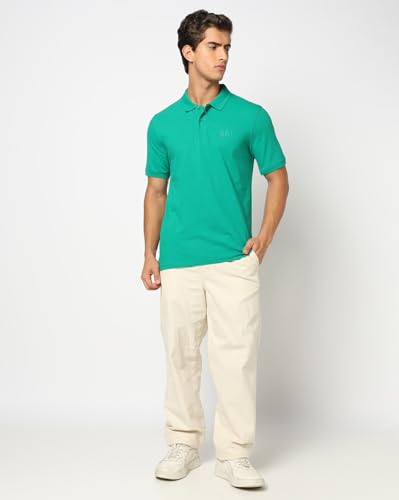 Image of Gap Men Solid Slim Fit Polo Neck Short Sleeves T-Shirt
