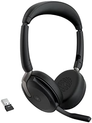 Jabra Evolve2 65 Flex Wireless Stereo Headset - Bluetooth, Noise-Cancelling ClearVoice Technology & Hybrid ANC - Certified for Microsoft Teams - Black