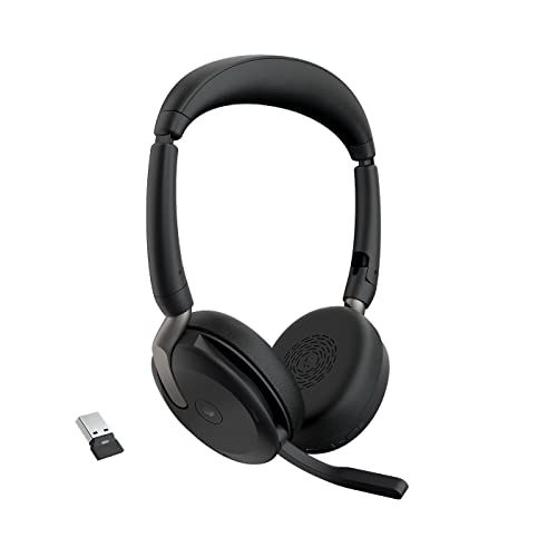 Jabra Evolve2 65 Flex Wireless Stereo Headset - Bluetooth, Noise-Cancelling ClearVoice Technology & Hybrid ANC - Certified for Microsoft Teams - Black by Jabra - Used condition - US$142.99