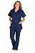 Natural Uniforms Women Mock Wrap/Flare Pant Set Medical Scrub Set XL Royal Blue