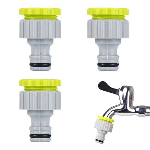 3 Stück Gardena Hahnverbinder 1/2 Zoll Gartenschlauch Gardena Hahnverbinder 3/4 Zoll Verteiler Wege Anschluss 3/4 Zoll Wasserschlauch Wasserhahn Adapter Kupplung Schlauchanschluss Set