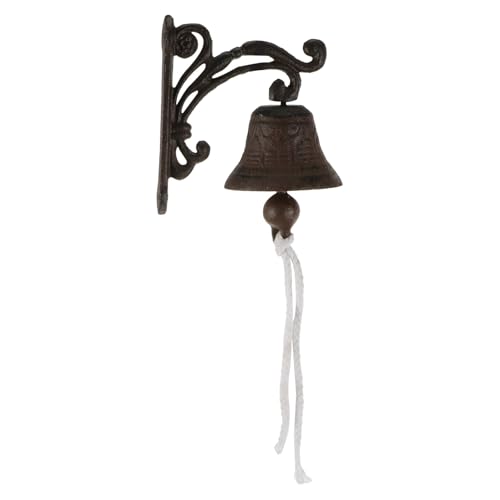 Genérico Timbre de Puerta de Hierro Fundido Vintage Rústico Vibración Campanilla Colgante para Pared Resistente al Exterior para Jardín Patio y Hogar Timbre Retro Decorativo