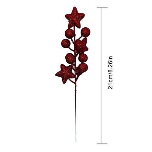 Msuiint 12 Pcs Artificial Glitter Berries Stems, 8Inch White Red And Blue For 4Th Of July Decor Flowers Arangement Fake Berry Branch For Independence Day Decor Party Home Table #TOP1