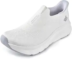 Tênis masculino slip in free up hands com bico largo, suporte de arco, tênis ortopédico de caminhada acolchoado com sola grossa zero gota, almofadas metatarsais