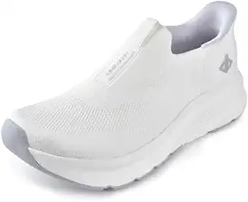 Tênis masculino slip in free up hands com bico largo, suporte de arco, tênis ortopédico de caminhada acolchoado com sola grossa zero gota, almofadas metatarsais