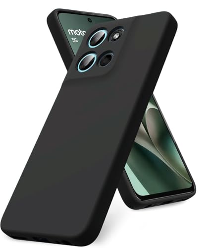 Image of DIZORO Microfiber Candy Case for Motorola G67 Power / G57 Power 5G Smooth Touch Cushion Liquid Soft Silicone Gel Rubber Phone Cases Non-Slip Full Body Protective Shockproof Back Cover -Black