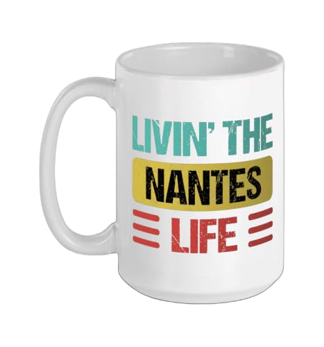 Nantes France Ceramic Mug, White, 15oz