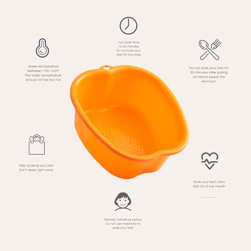 Bañera plástica para spa de pies gran capacidad naranja miniatura 5